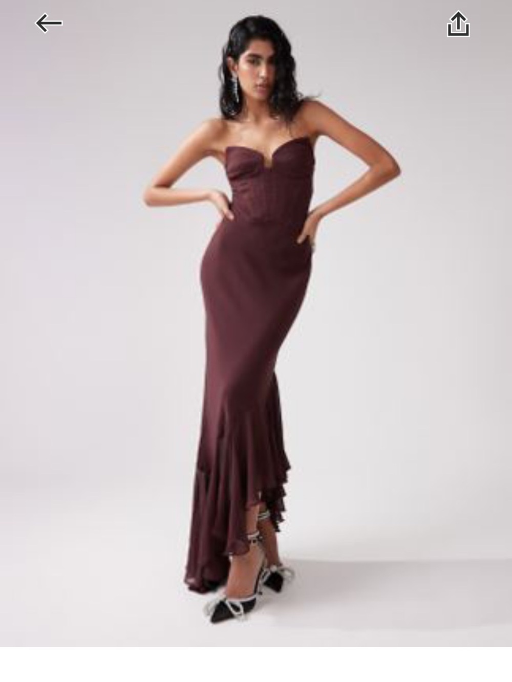 ASOS Strapless Burgundy Mermaid Maxi Dress